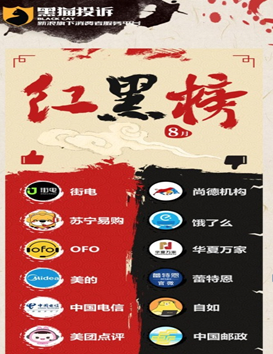 黑貓8月紅黑榜：電商類蘇寧易購紅榜居前