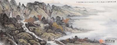 沙發(fā)背景墻裝飾用余靜山水畫 提品位調(diào)氣場！