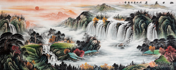 辦公室掛風(fēng)水畫(huà)裝飾，宋唐手繪國(guó)畫(huà)美麗雅致風(fēng)水順暢！