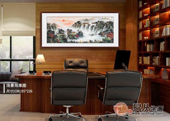 辦公室掛風(fēng)水畫(huà)裝飾，宋唐手繪國(guó)畫(huà)美麗雅致風(fēng)水順暢！