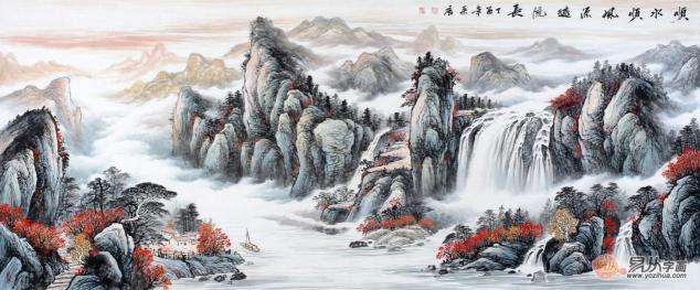 辦公室掛風(fēng)水畫(huà)裝飾，宋唐手繪國(guó)畫(huà)美麗雅致風(fēng)水順暢！