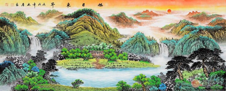 辦公室掛風(fēng)水畫(huà)裝飾，宋唐手繪國(guó)畫(huà)美麗雅致風(fēng)水順暢！
