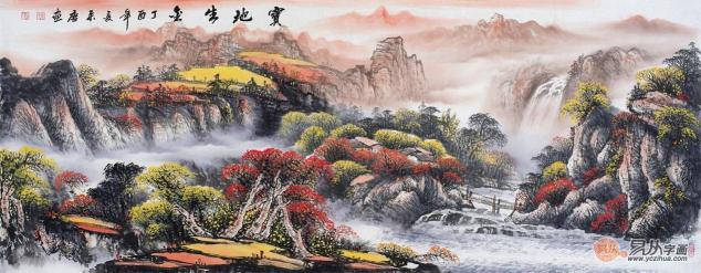 辦公室掛風(fēng)水畫(huà)裝飾，宋唐手繪國(guó)畫(huà)美麗雅致風(fēng)水順暢！