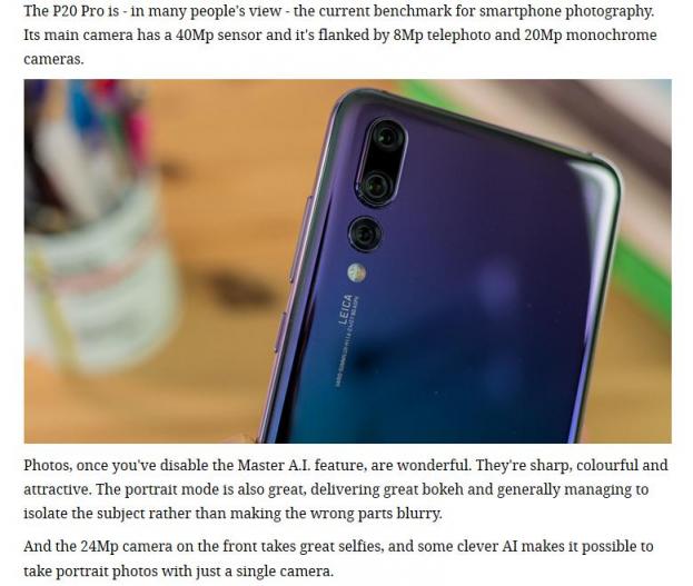 外媒評價iPhoneXS和華為P20 Pro拍照：華為是贏家！