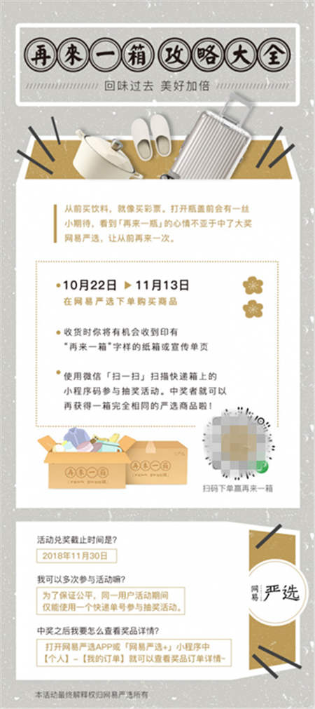 網(wǎng)易嚴(yán)選雙十一不按套路主打“回憶牌”，推“再來一箱”驚喜加倍！