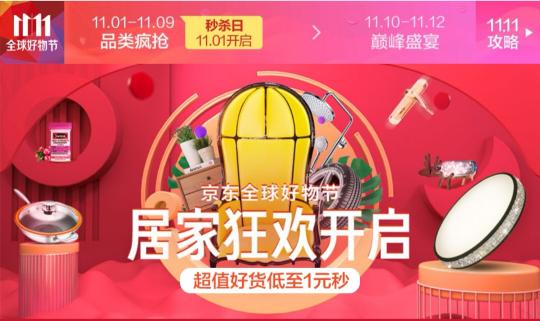 京東11.11“全球好物節(jié)”1小時居家戰(zhàn)報吿捷 家居日用下單金額同比160%