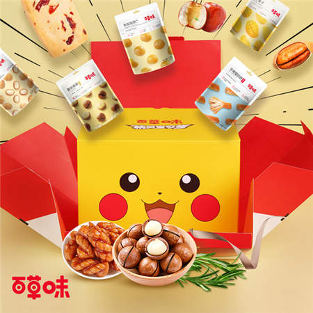 百草味又出IP定制新爆品，皮卡丘中國首款授權(quán)零食禮盒誕生