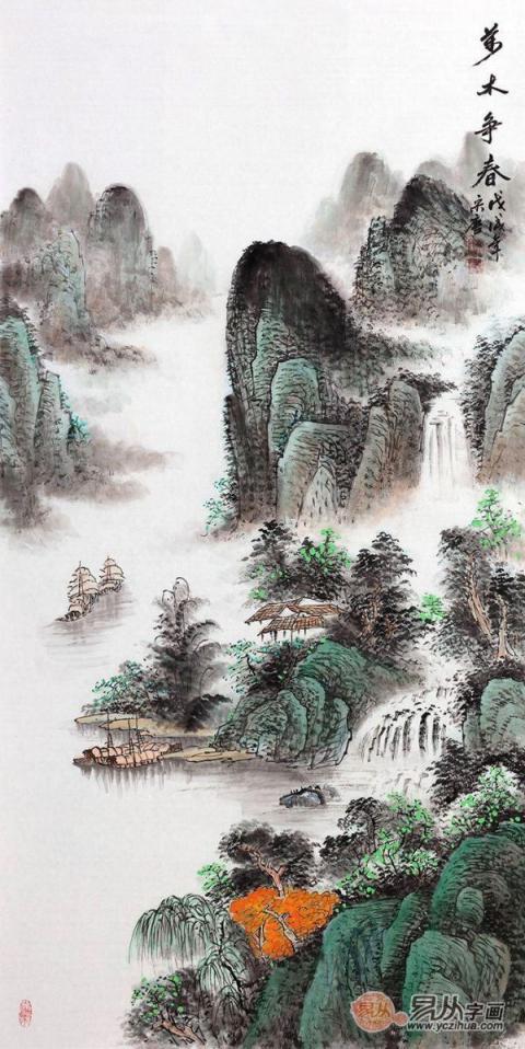 進(jìn)門玄關(guān)掛什么大吉？易從網(wǎng)名人字畫打造美景財(cái)運(yùn)旺！