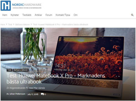 實(shí)力猛將！HUAWEI MateBook X Pro征服“高冷范”的北歐市場