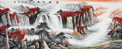 客廳裝飾掛什么畫？山水國(guó)畫裝飾旺財(cái)好運(yùn)來！
