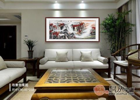 客廳裝飾掛什么畫？山水國(guó)畫裝飾旺財(cái)好運(yùn)來！