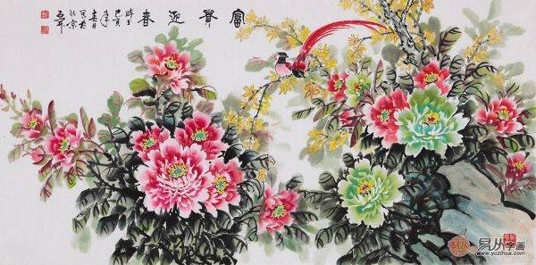客廳橫幅掛畫推薦，這幾幅名家精品花鳥畫值得擁有