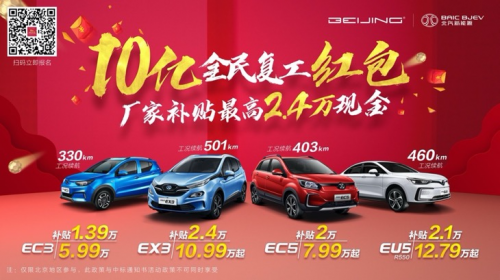 續(xù)航501km只要10.99萬(wàn)，抄底BEIJING-EX3就趁現(xiàn)在！