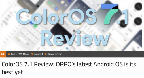 科技外媒評 ColorOS 7.1，UI 美觀功能強大