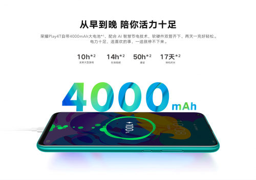 榮耀Play4T今日迎來預(yù)售：1199元，外觀拍照續(xù)航無短板