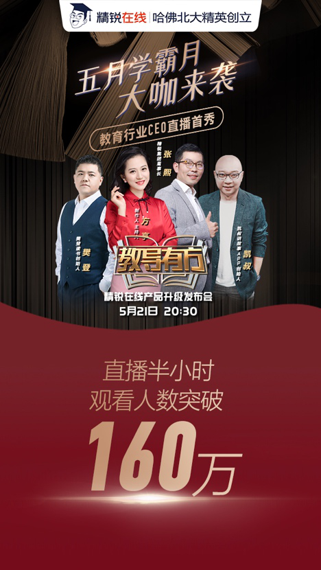 天貓首次聯(lián)合教育企業(yè)創(chuàng)始人直播，精銳在線開創(chuàng)先河