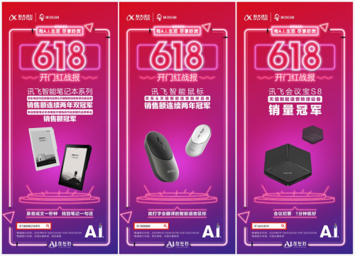 科大訊飛618開(kāi)門紅初戰(zhàn)告捷：四大品類蟬聯(lián)冠軍，多款單品斬獲第一！