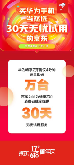 京東618華為勢(shì)頭猛！ 華為手機(jī)1小時(shí)成交額同比增長180%