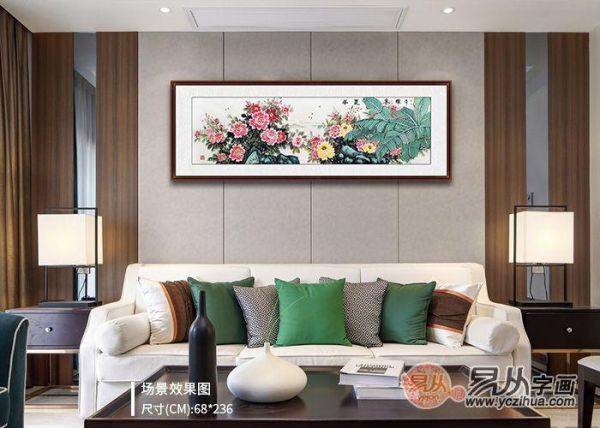 沙發(fā)背景墻適合掛的畫，名家手繪花鳥畫提升客廳逼格妥妥的