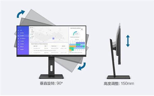 AOC P2系列21:9寬屏Q34P2商用顯示器，一屏盡覽開闊視野