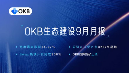 OKB 9月生態(tài)月報發(fā)布，單日最高漲幅14.27%，OKEx交易鏈登陸在即