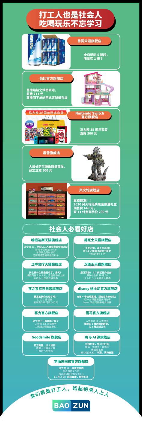 寶尊發(fā)布雙11購物攻略，加油打工人！