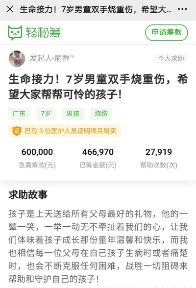 愛心大接力！輕松籌上為慘遭生父虐待男孩籌集46萬元善款