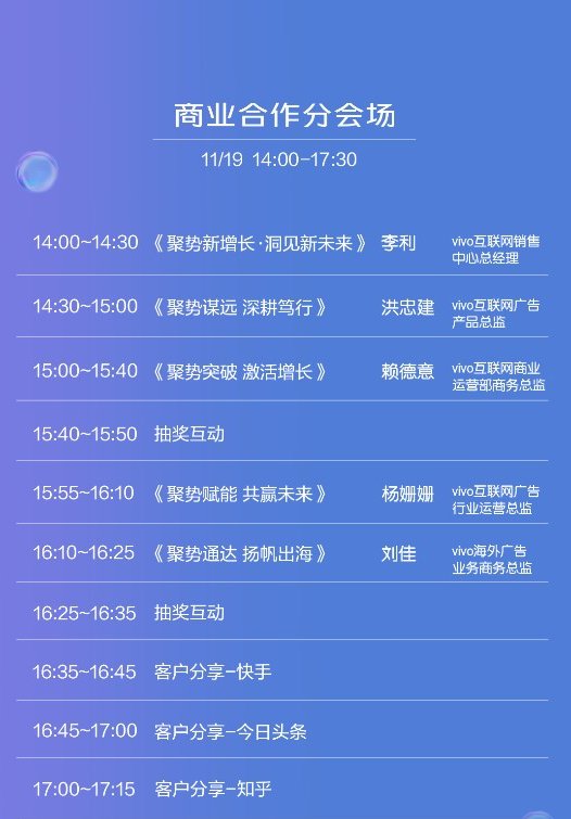 vivo開發(fā)者大會(huì)曝光匯總，各大會(huì)場(chǎng)信息都在這里了！