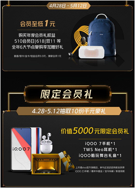 最勁爆的購(gòu)手機(jī)福利！iQOO年度會(huì)員日來(lái)襲