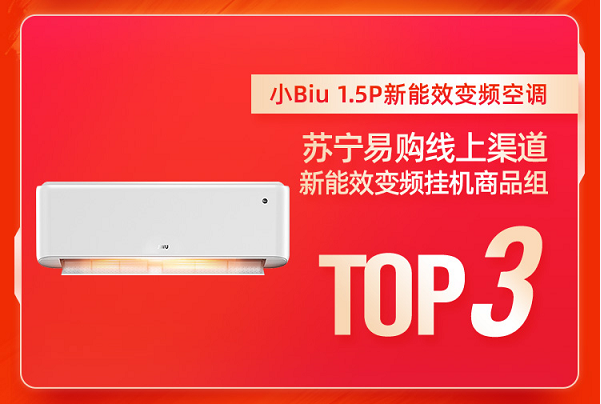 貨到半日裝加持，蘇寧小Biu空調(diào)發(fā)力618、12小時銷量登榜TOP3