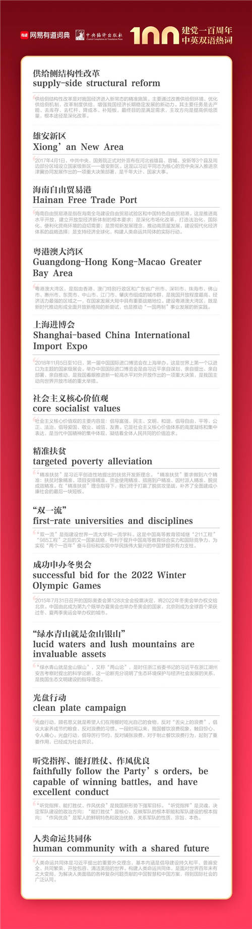 建黨100周年雙語熱詞首發(fā)，大學(xué)生必看！