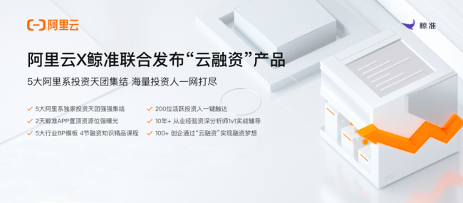阿里云 × 鯨準(zhǔn)聯(lián)合發(fā)布“云融資”產(chǎn)品，助力企業(yè)實(shí)現(xiàn)高效融資