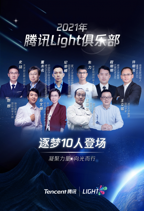 騰訊發(fā)起“Light青年俱樂部”，首批10位成員涵蓋多維領(lǐng)域