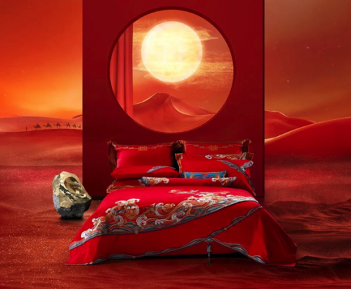 水星家紡中國風(fēng)婚慶床品，傳遞幸福和愛意