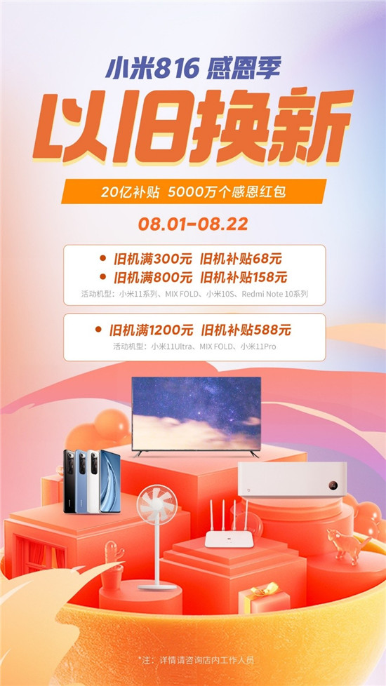 小米816感恩季活動(dòng)全面開啟，MIX FOLD折疊屏手機(jī)直降1000元