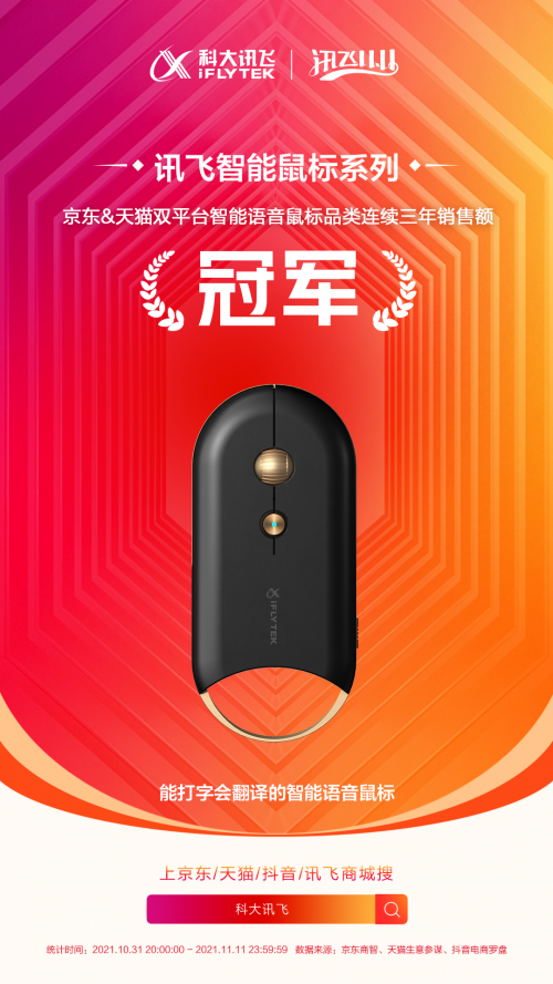 科大訊飛雙11超級戰(zhàn)報出爐?AI國貨再成新潮爆品