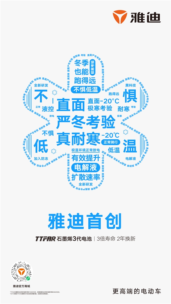 大雪節(jié)氣將至，雅迪冠能二代E8拉響“冬季續(xù)航保衛(wèi)戰(zhàn)”