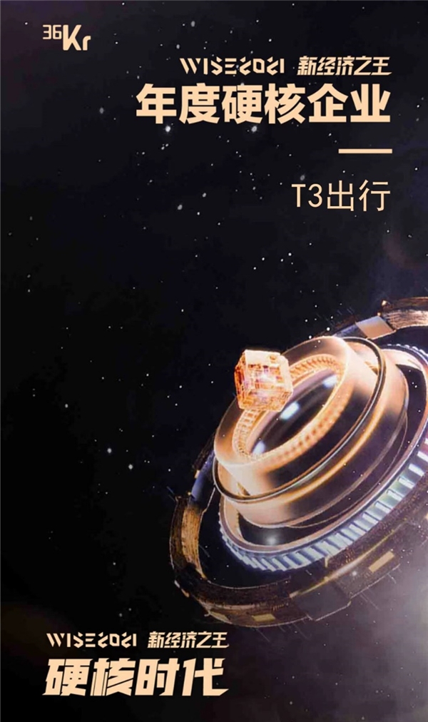 榮膺36氪WISE 2021新經(jīng)濟(jì)之王“年度硬核企業(yè)” T3出行做對(duì)了什么？
