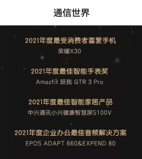榮耀X30獲“2021年度最受消費(fèi)者喜愛手機(jī)”獎(jiǎng)，新年換機(jī)就選它！