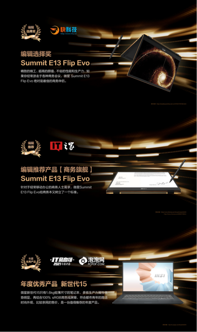 共斬獲20項獎項！回顧2021年微星筆記本的滿滿產(chǎn)品力