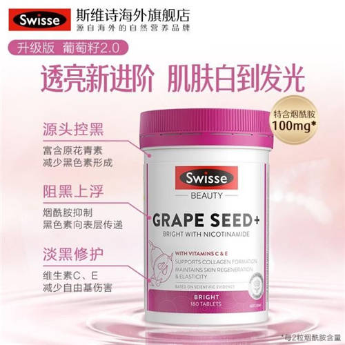 Swisse葡萄籽煙酰胺片配方創(chuàng)新升級(jí)，重塑透亮美肌
