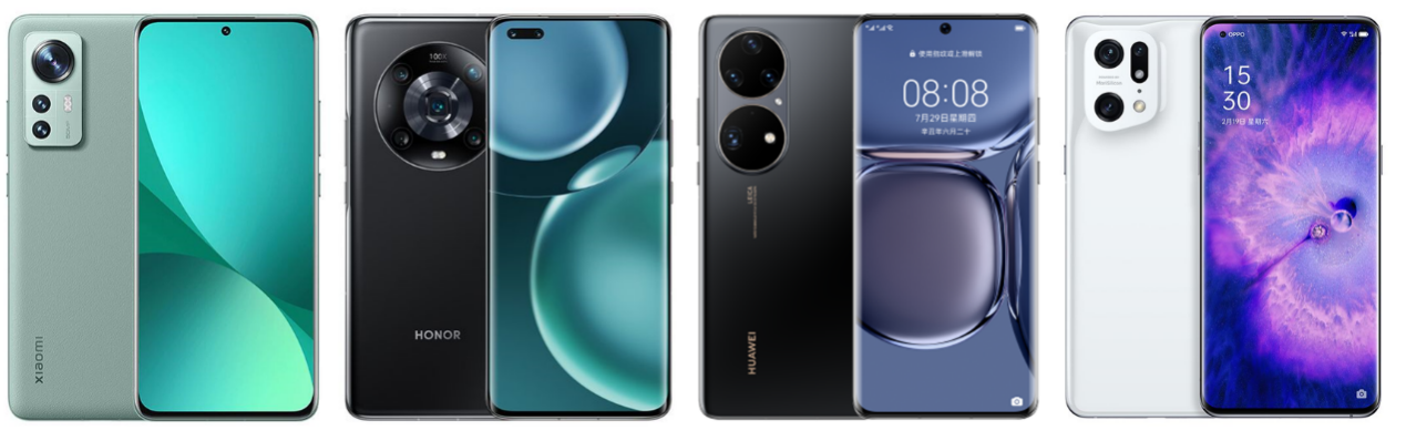 小米12系列、榮耀Magic4系列、華為P50系列、OPPO Find X5系列