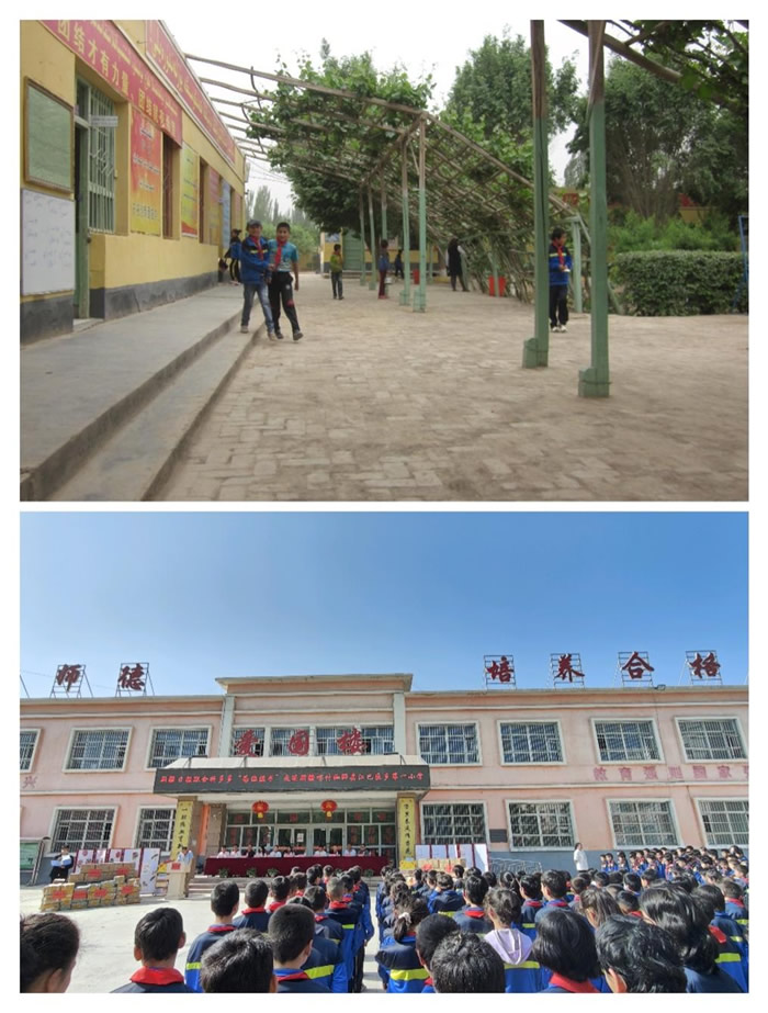 伽師縣江巴孜鄉(xiāng)第一小學(xué)的辦學(xué)條件越來越好，小平房變成了教學(xué)樓.jpg