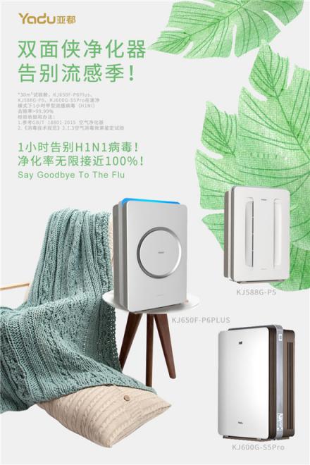 H1N1流感病毒頻發(fā)，亞都雙面?zhèn)b凈化器去除率接近100%