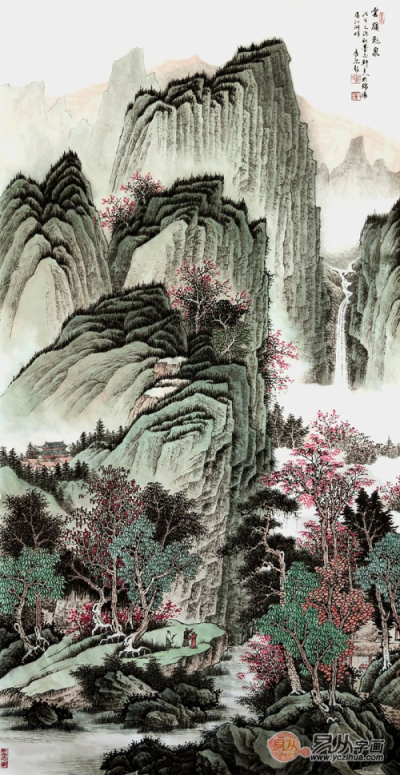 玄關裝飾掛什么畫？許吉爾手繪山水打造藝術(shù)家居！