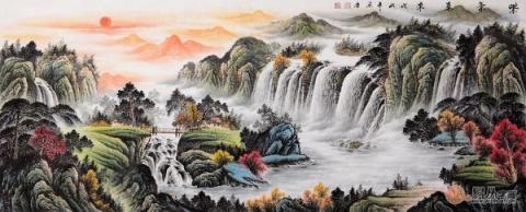 辦公室掛什么山水畫好？宋唐手繪國畫打造風(fēng)水順暢財(cái)運(yùn)旺！