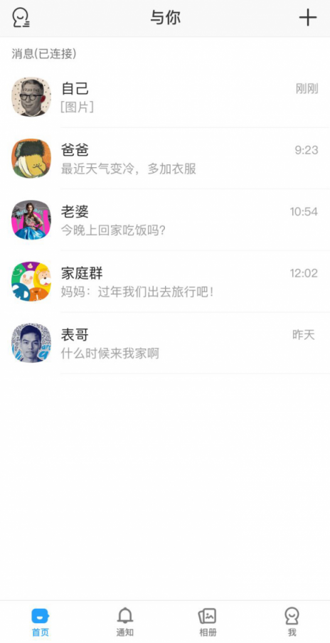 適合爸媽用的手機(jī)App，與你App，主打照片共享的聊天軟件