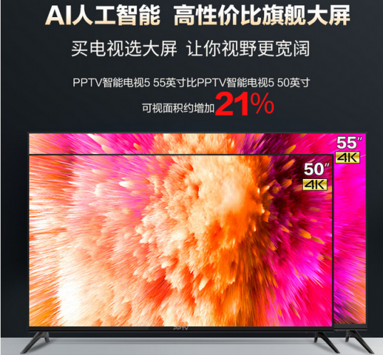 PPTV智能電視樹立行業(yè)典范,55寸電視將進(jìn)入千元時代