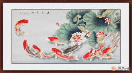 客廳掛什么畫好 旺財九魚圖是生意人的首選風水畫