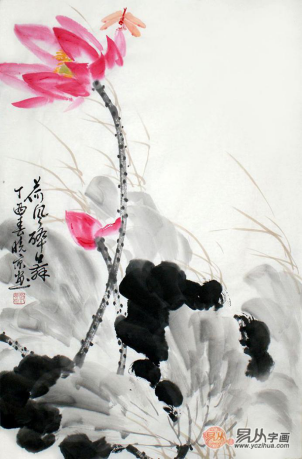 文雅的書房裝飾掛畫，精品水墨寫意花鳥畫作品